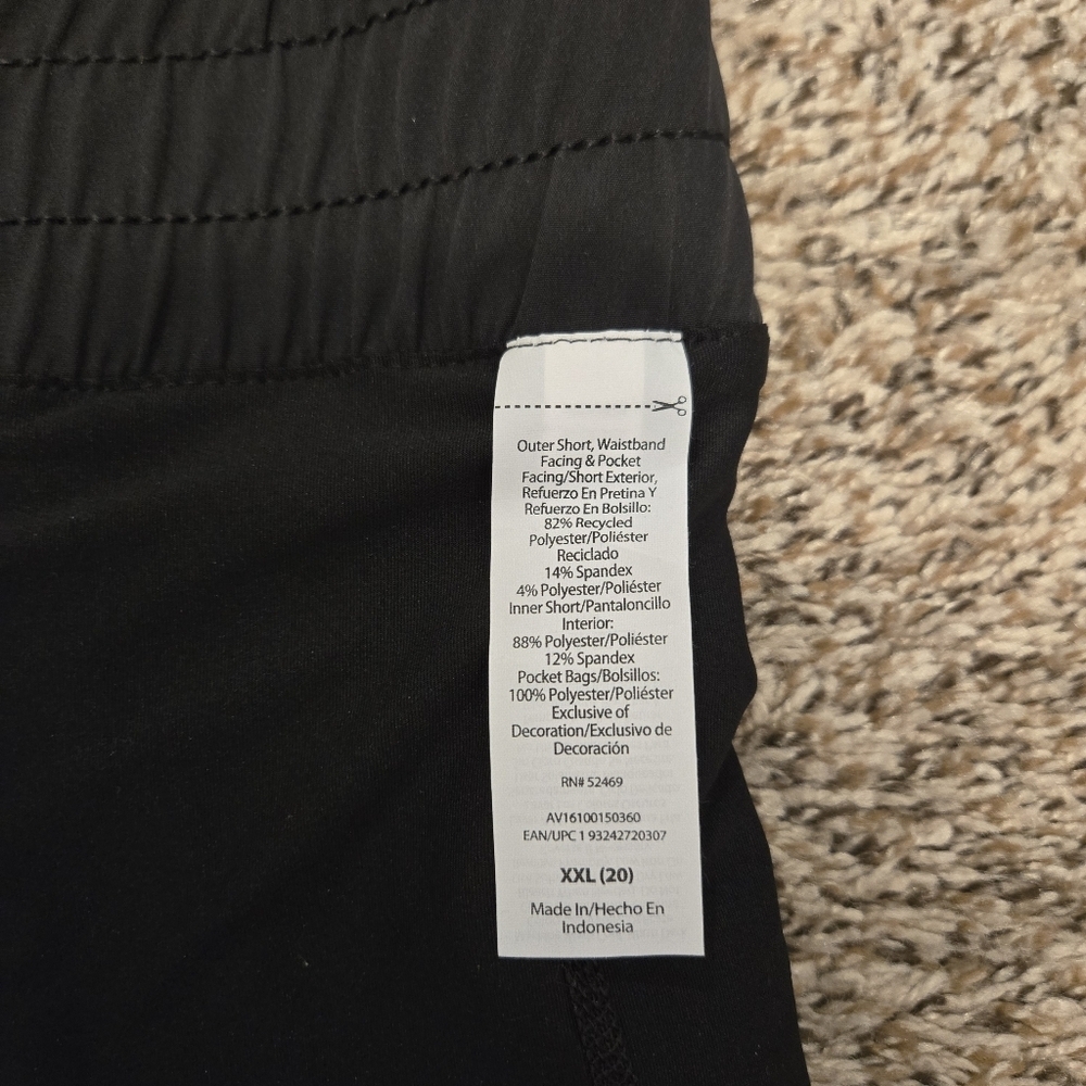 Avia Moisture Wicking Lined Biker Shorts With Pocket Black Size XXL - Picture 7 of 14